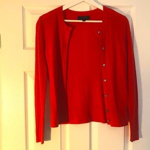 Banana Republic 100% merino wool orange-pink cardigan excellent condition unworn